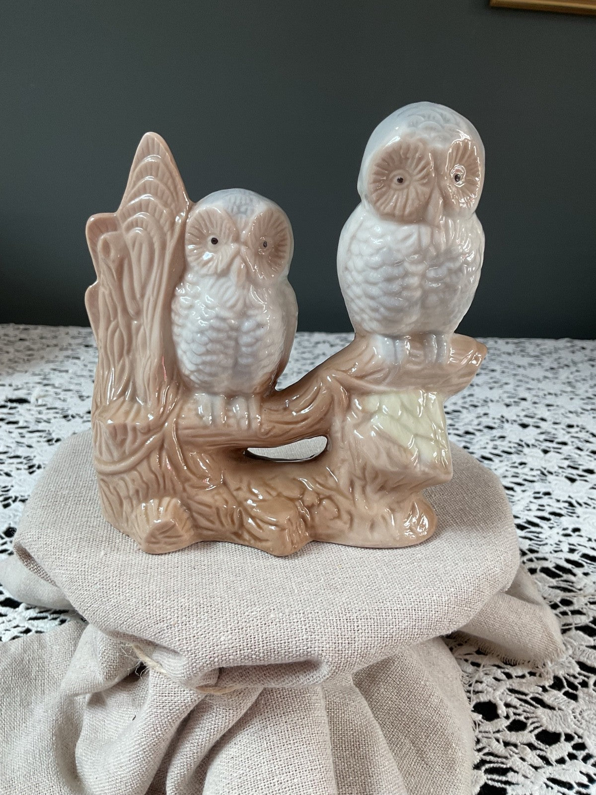 Ceramic Owl Figurine Pair