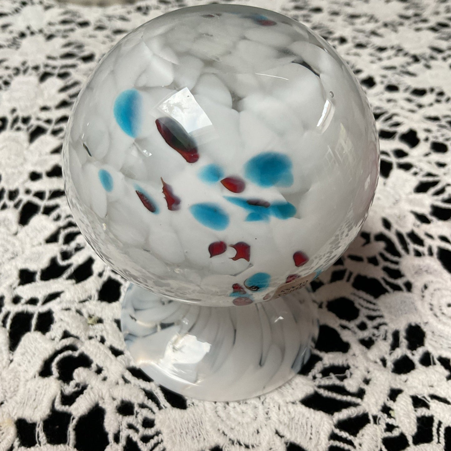 Mdina Glass Vases | Hand-Blown Maltese Art Glass Pair | Pink & Red-Blue Speckled