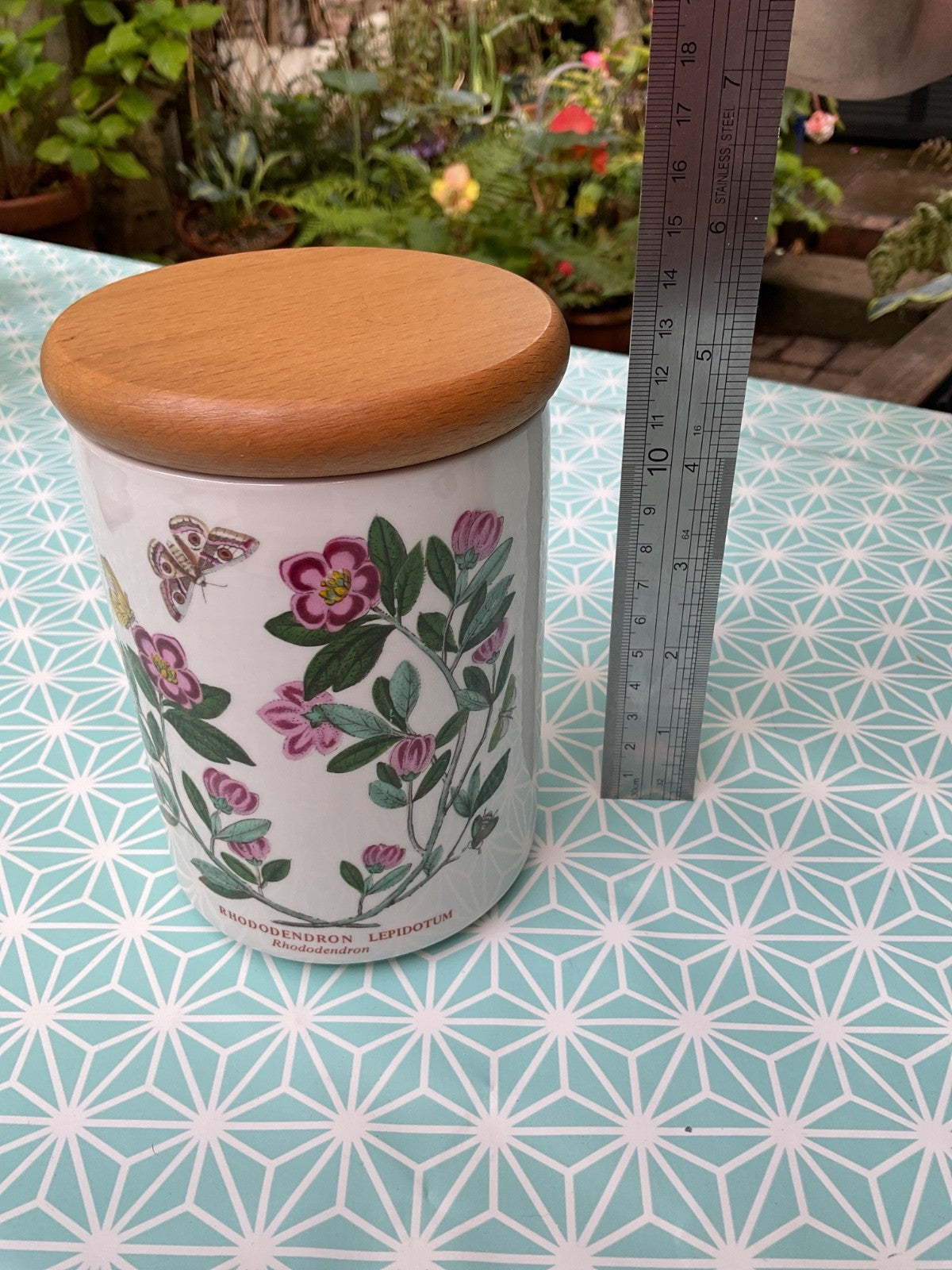 Portmeirion Botanic Garden Lidded Canister – Medium (Rhododendron lepidotum)