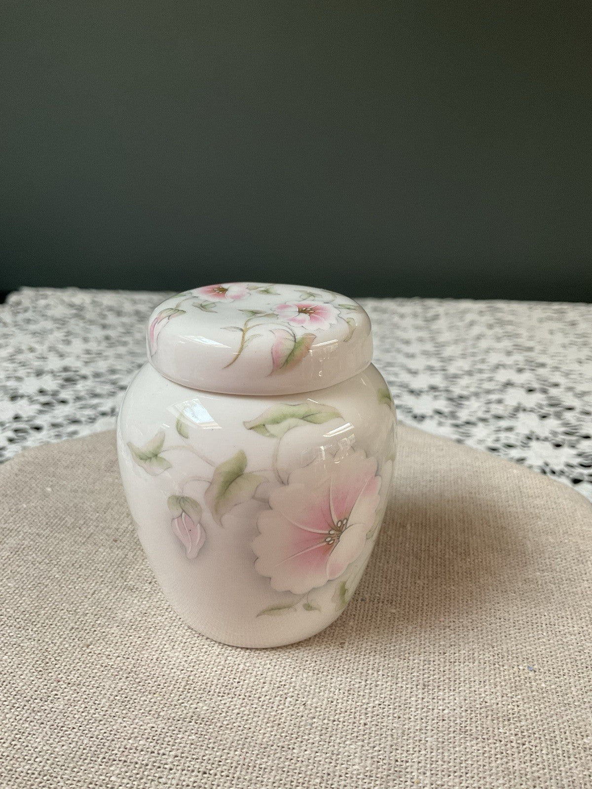 Vintage Southfields Fine Bone China Jar with Lid Floral Pattern Made In England