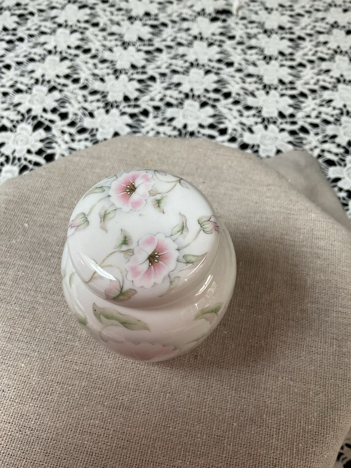 Vintage Southfields Fine Bone China Jar with Lid Floral Pattern Made In England