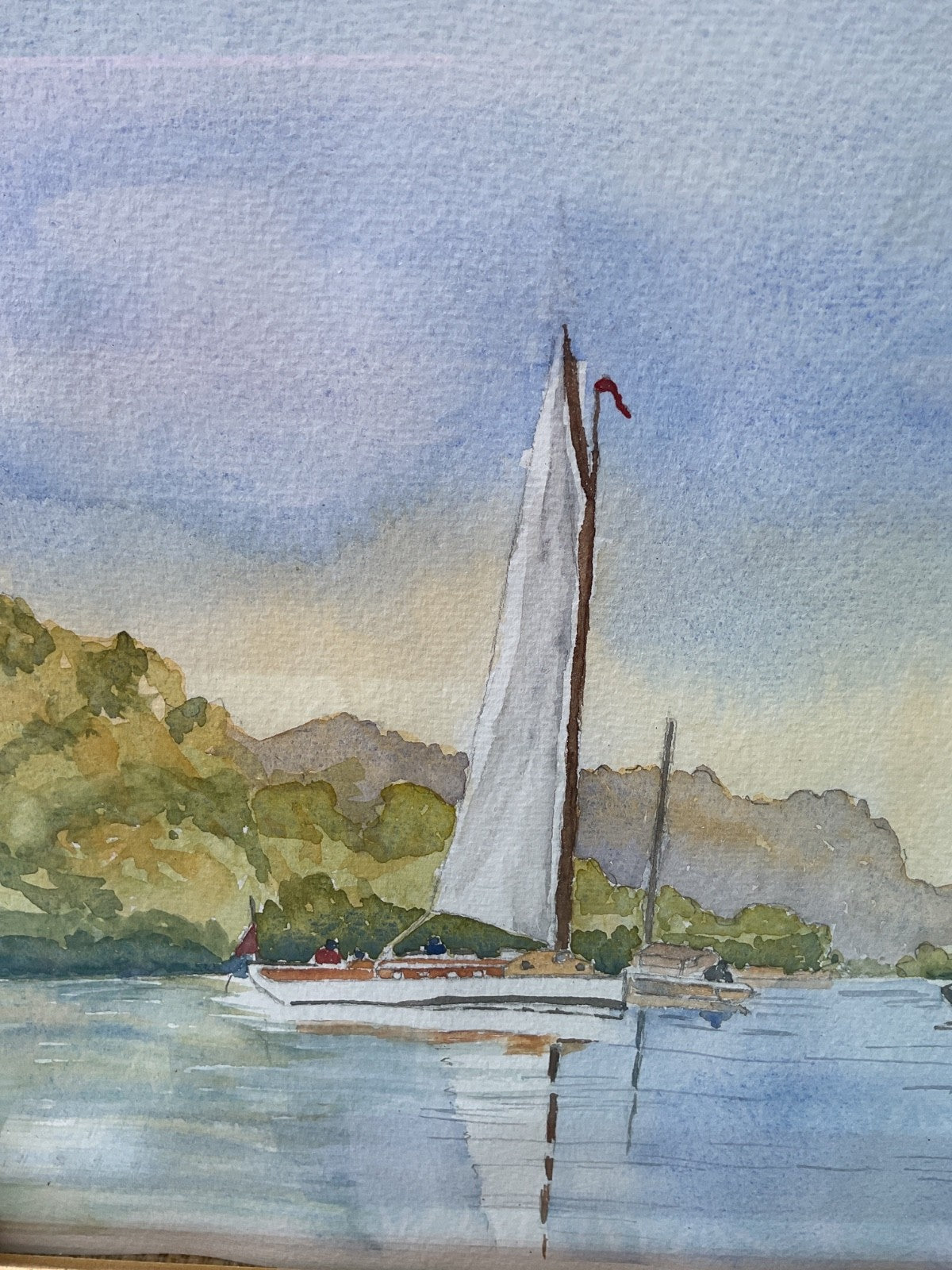Watercolour – Sailing Boats & Riverside