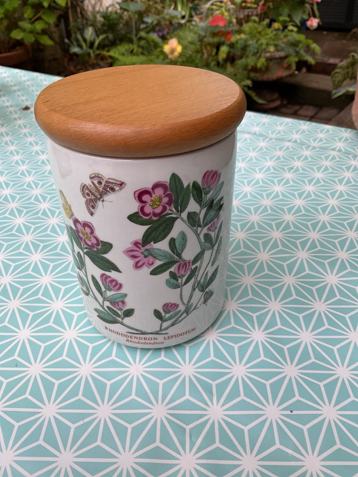 Portmeirion Botanic Garden Lidded Canister – Medium (Rhododendron lepidotum)