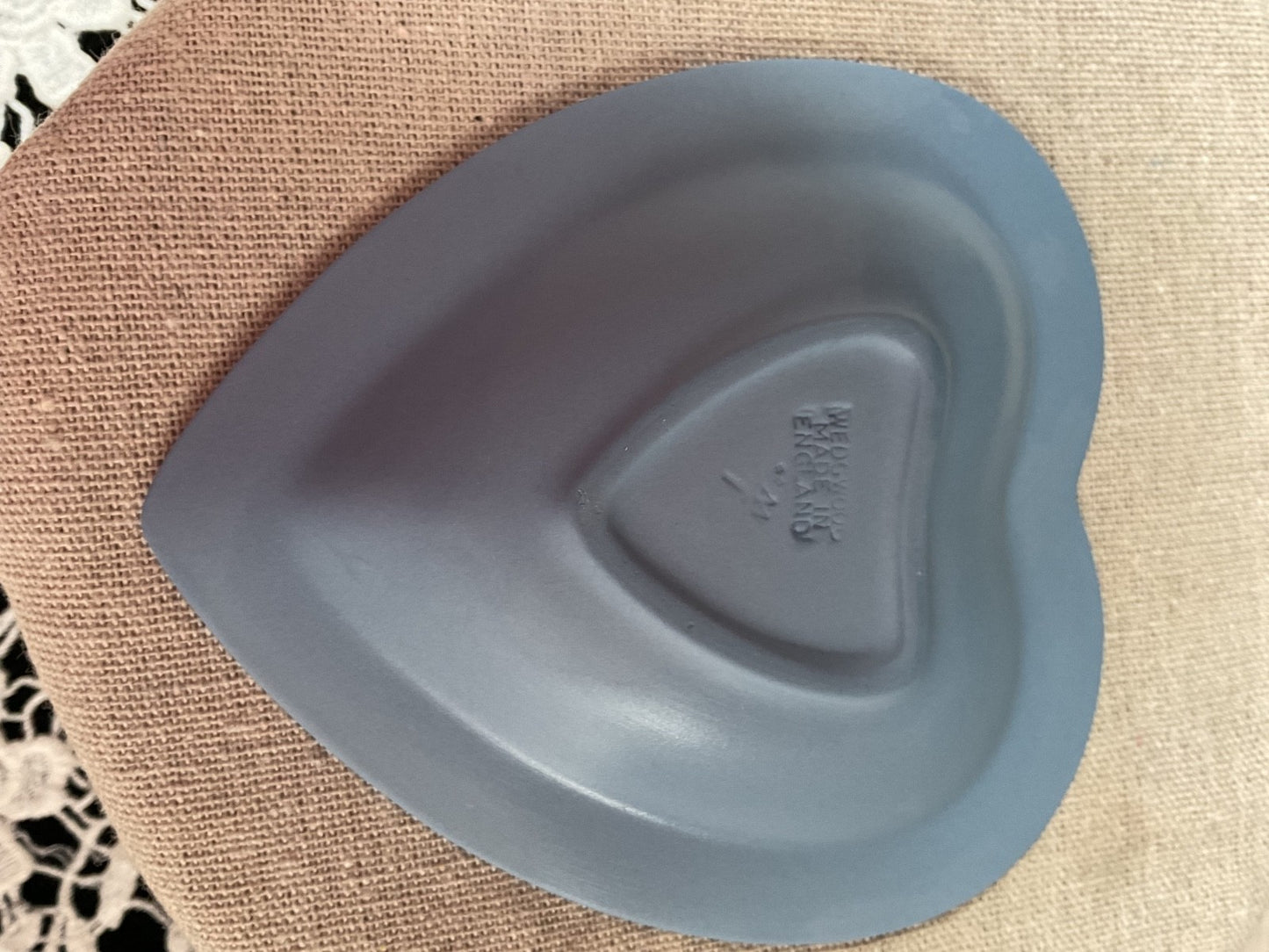 Wedgwood Gorgeous Vintage Blue Jasperware Heart Shaped Trinket Dish