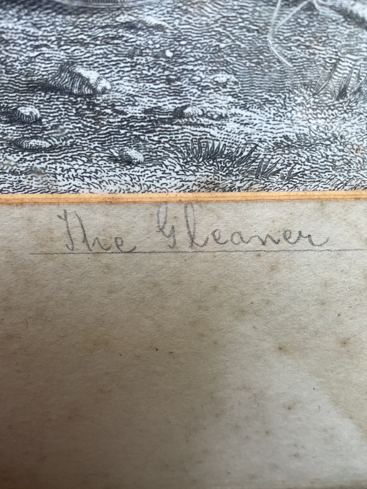 Antique Engraving 'The Gleaner' – Framed