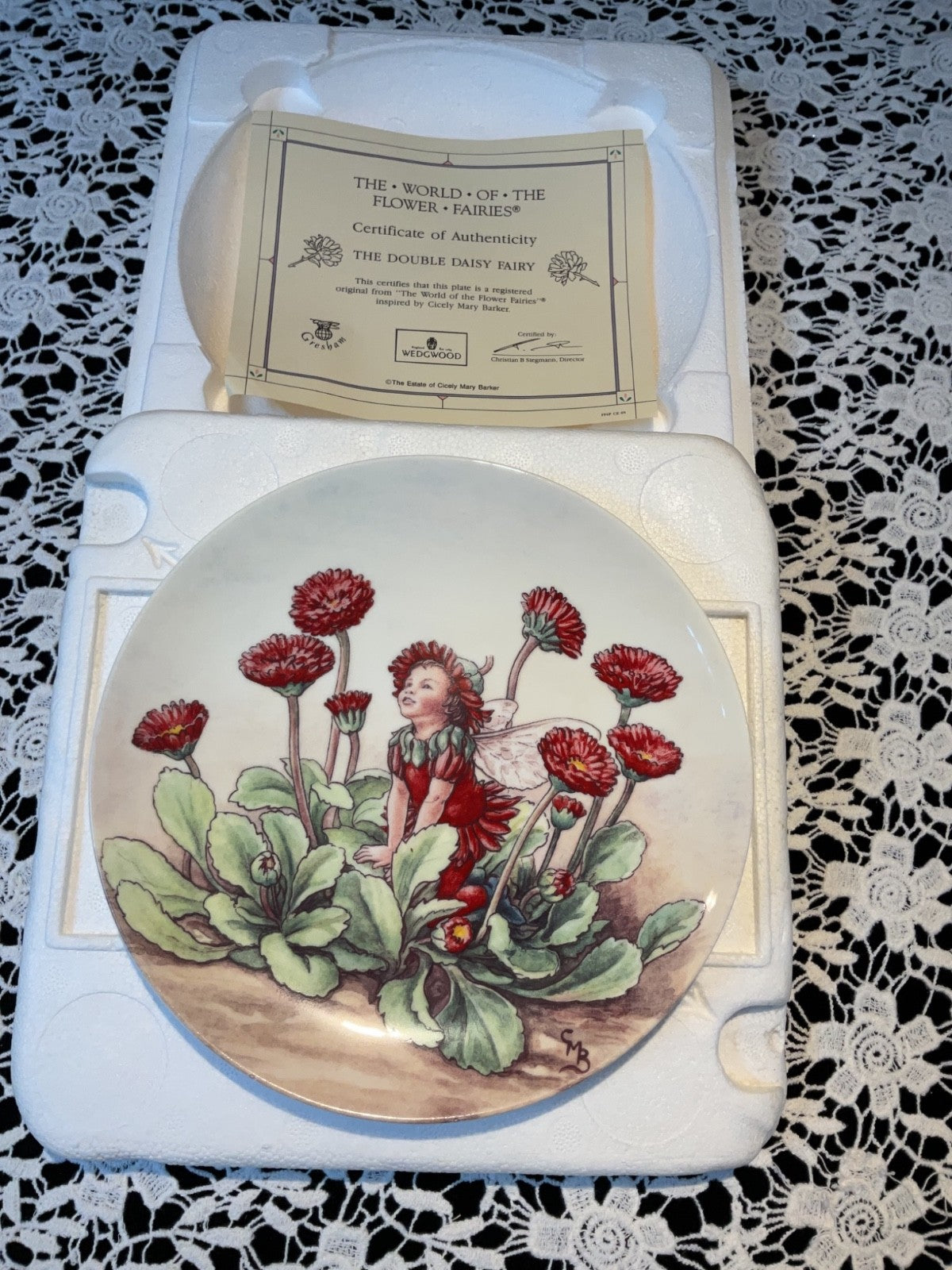 Wedgwood Flower Fairies Plate Set x3 1994 Gresham Coll + COA England VGC