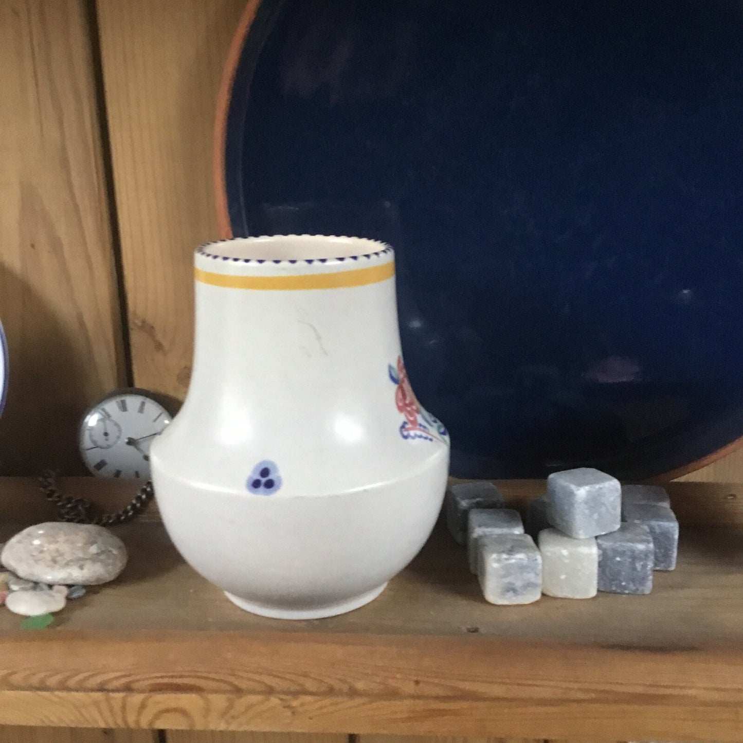 VINTAGE POOLE POTTERY VASE HAND PAINTED FLORAL DESIGN NO.112