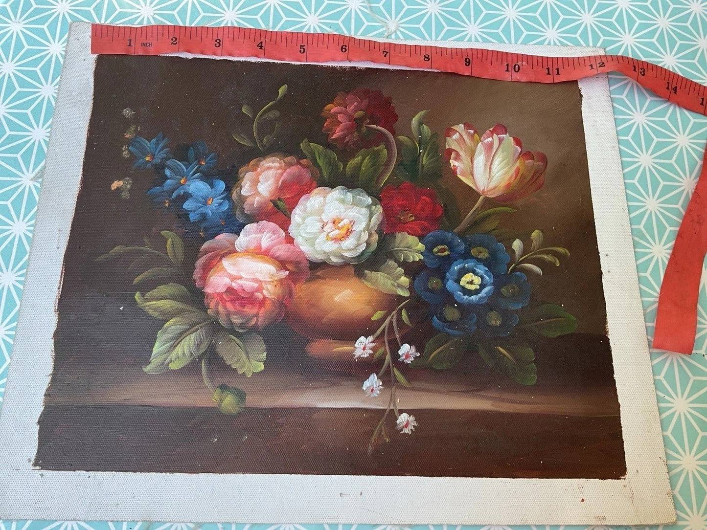 Hand Painted Floral Still Life Acrylic Painting on Canvas – 12x10”