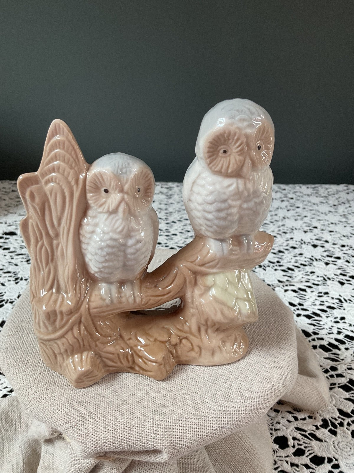 Ceramic Owl Figurine Pair