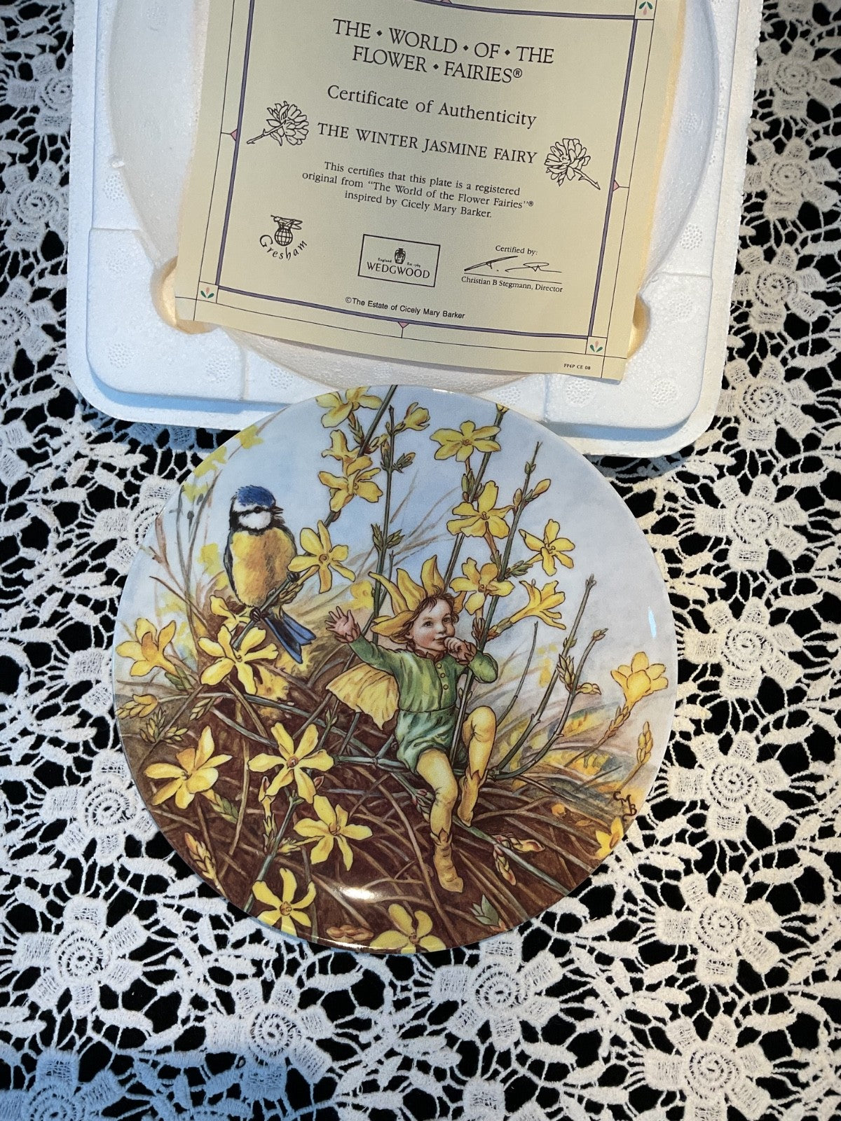 Wedgwood Flower Fairies Plate Set x3 1994 Gresham Coll + COA England VGC