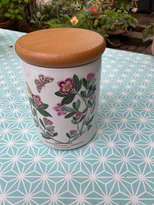 Portmeirion Botanic Garden Lidded Canister – Medium (Rhododendron lepidotum)
