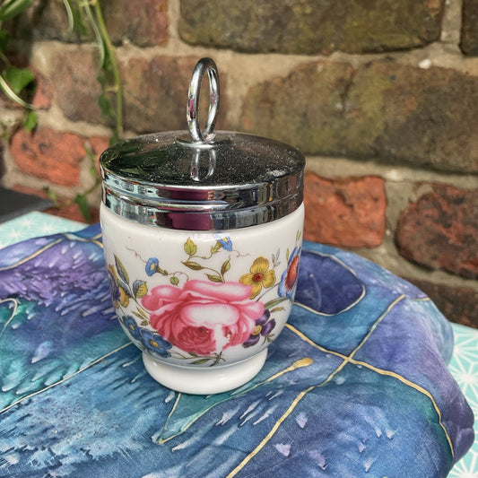 Royal Worcester Porcelain Standard Egg Coddler - Bournemouth Rose Pattern