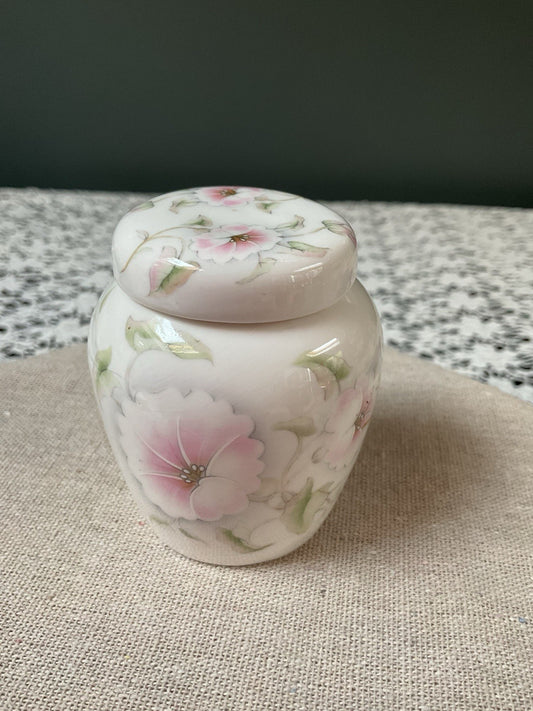 Vintage Southfields Fine Bone China Jar with Lid Floral Pattern Made In England