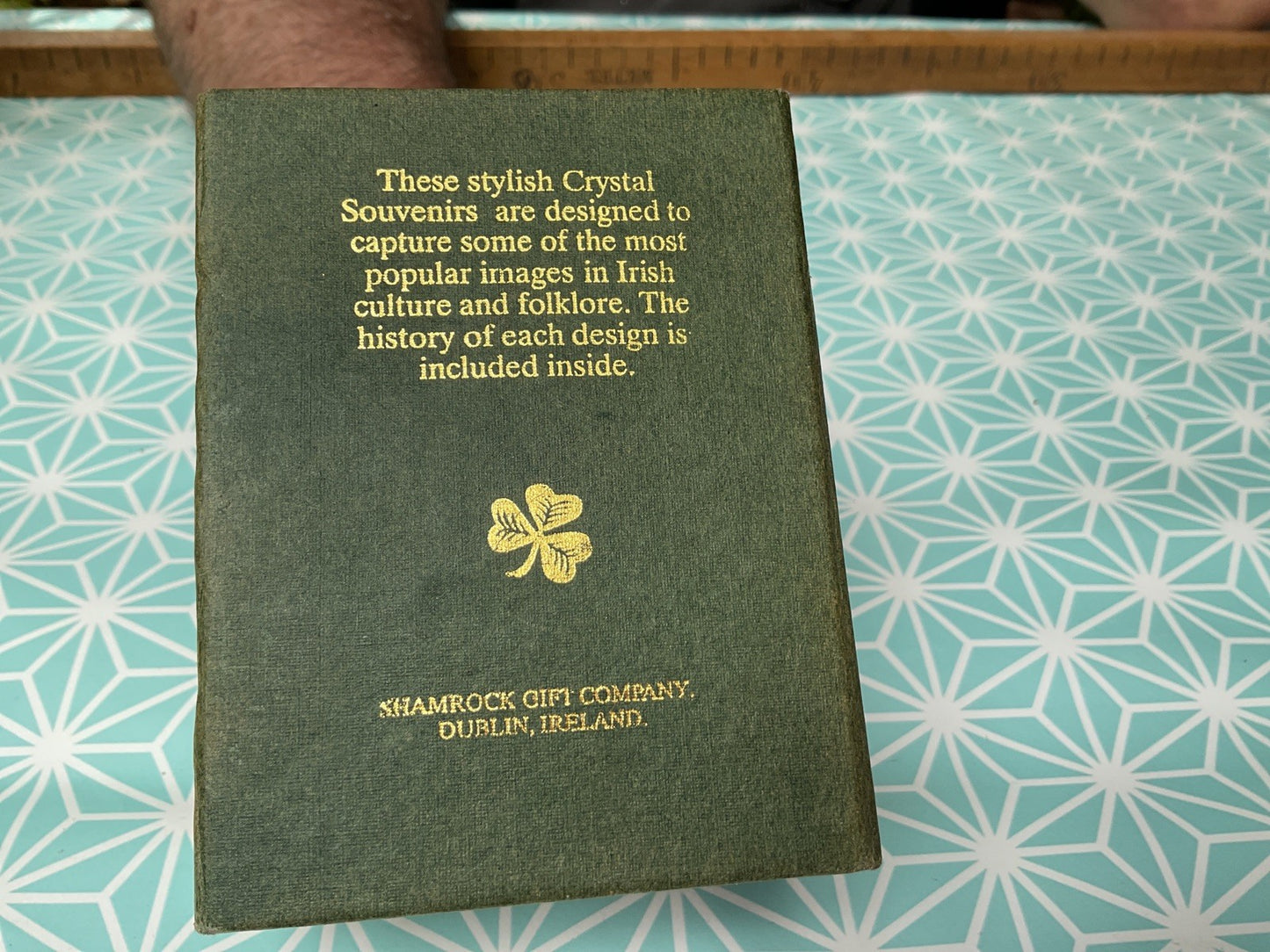 Shamrock Crystal Souvenir – Etched Glass Block with Box