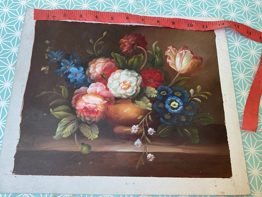Hand Painted Floral Still Life Acrylic Painting on Canvas – 12x10”
